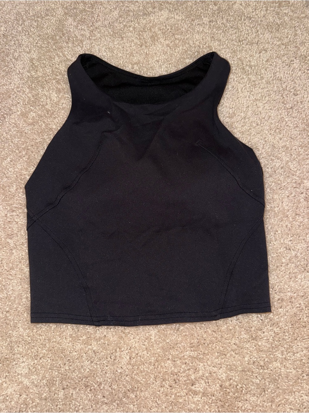 Lululemon Black High Neck Cropped Tank Top